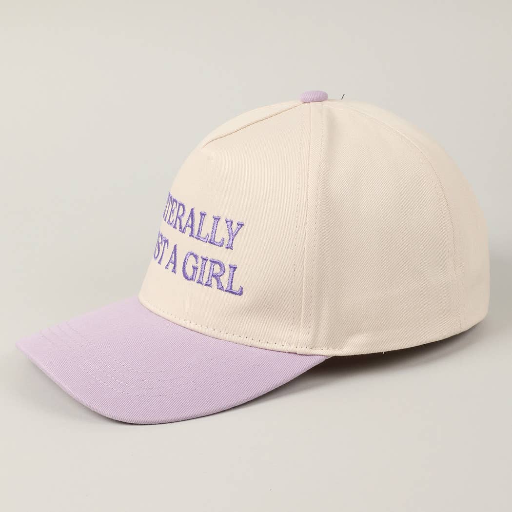 Literally Just A Girl Embroidery Two Tone Trucker Hat
