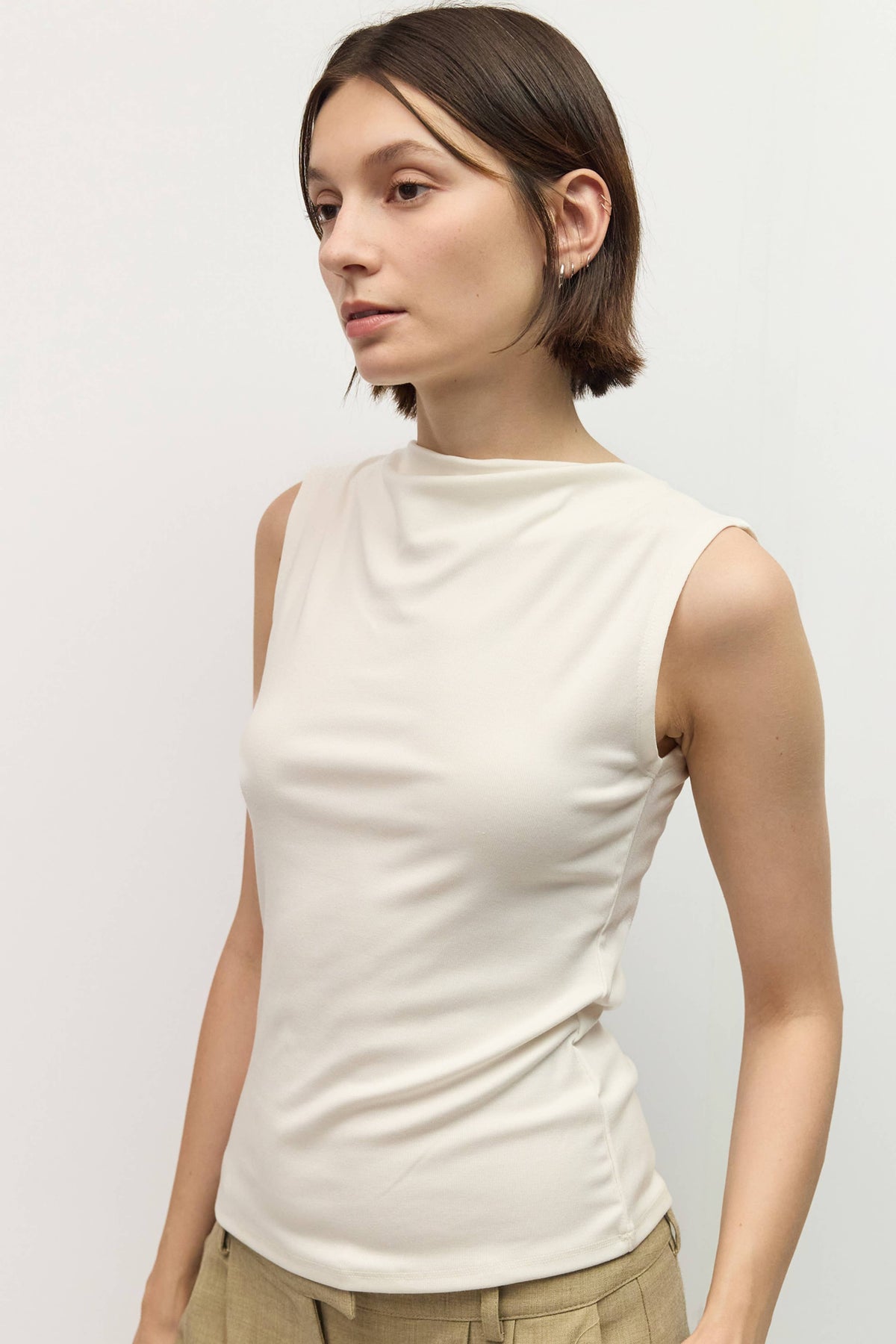 The Loraine Top | Cowl Neck Sleeveless Modal Cupro Top
