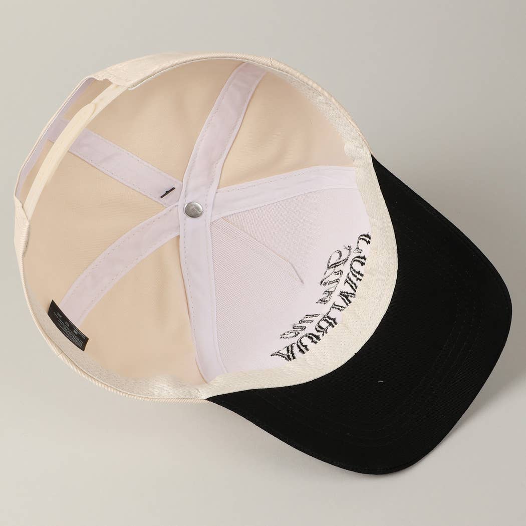 Kiss Me Cowboy Embroidery Two-Tone Cap