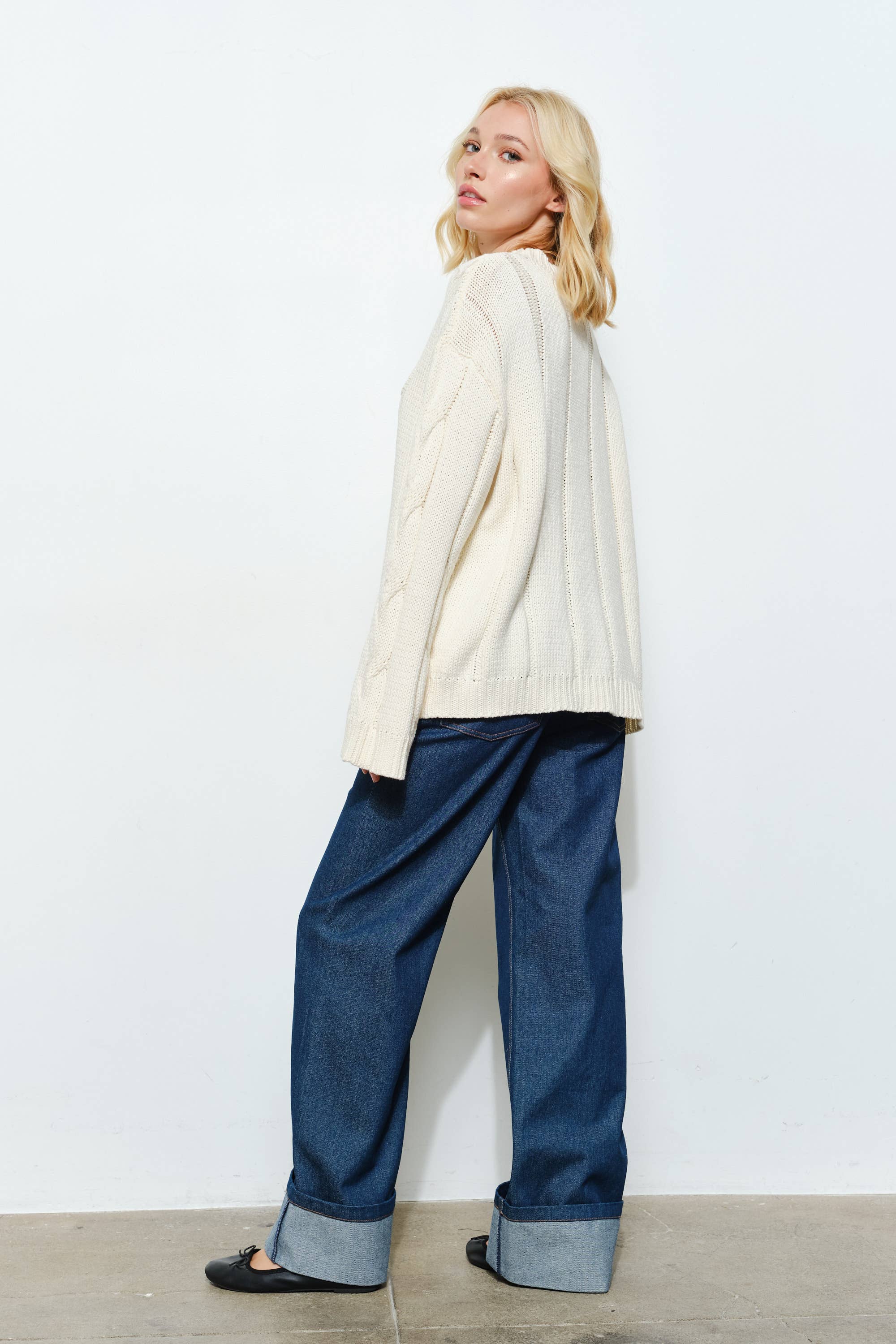 PRUDENCE CABLE KNIT SWEATER