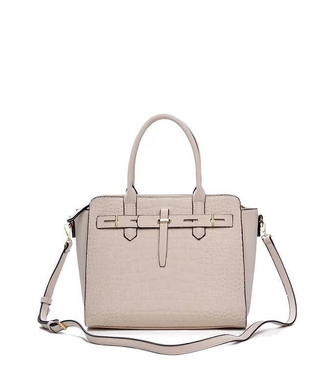 Classic Croc-Embossed Top Handle Satchel - HSC19152