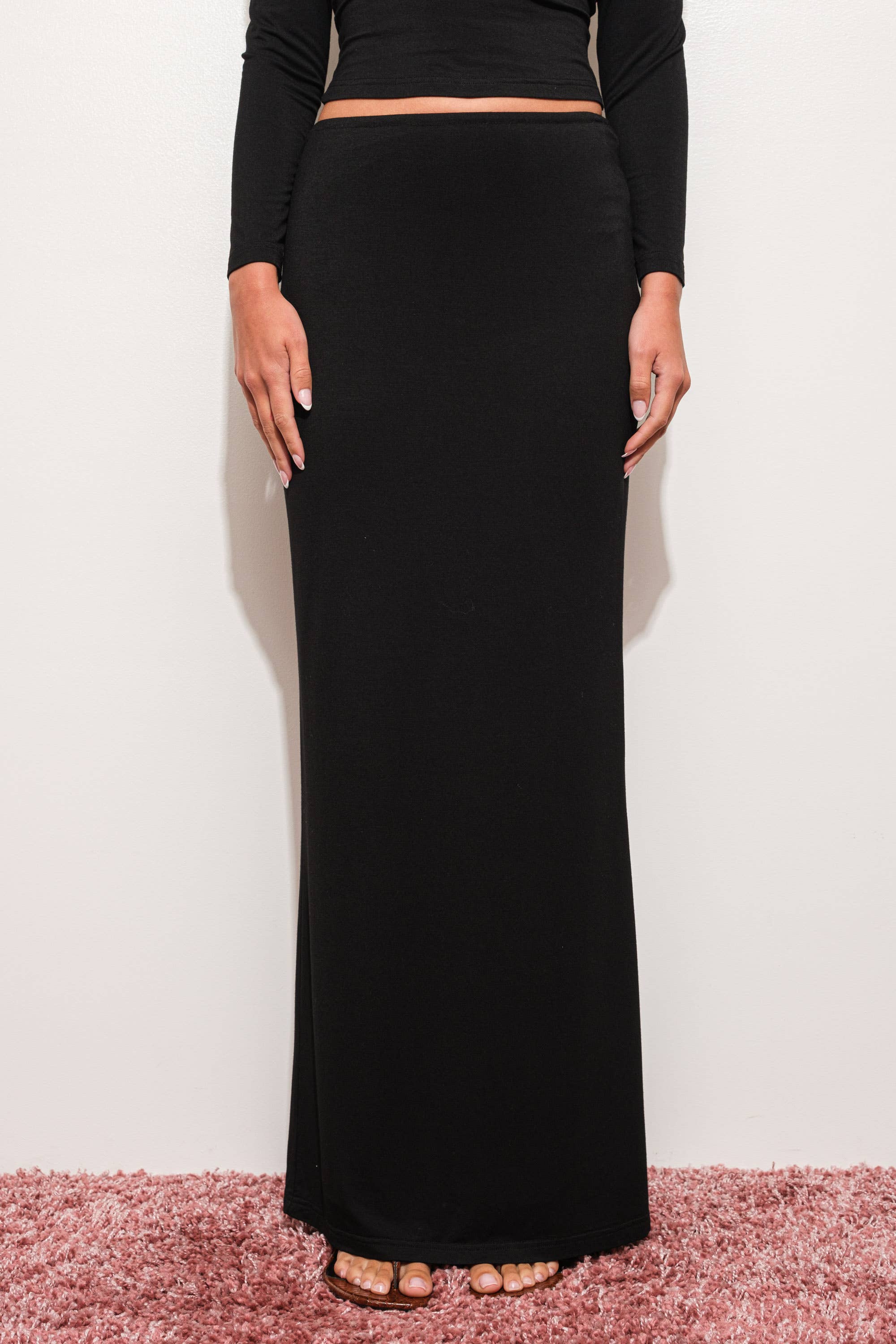 JERSEY COLUMN MAXI SKIRT