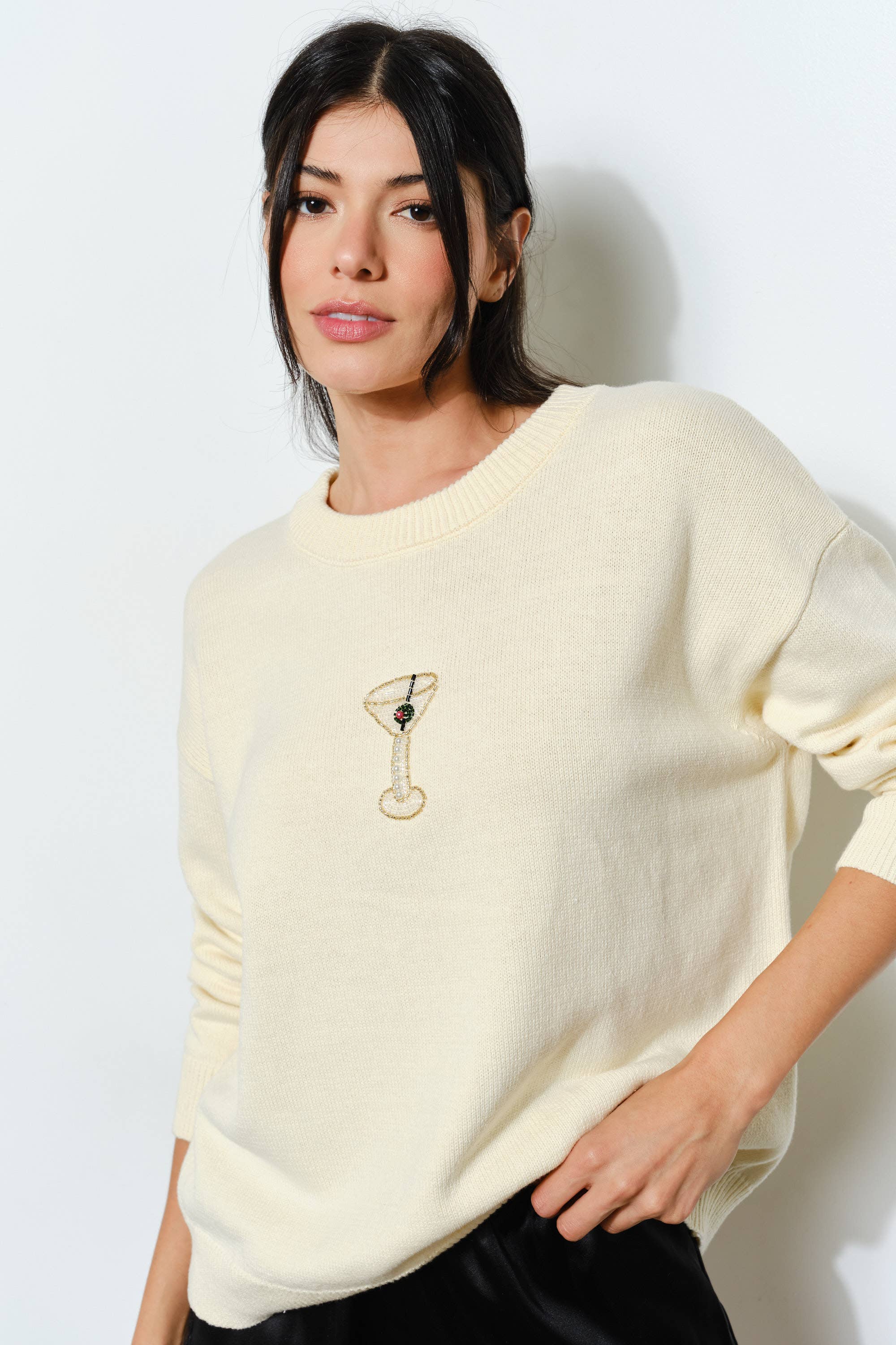 SORA MARTINI BEAD SWEATER