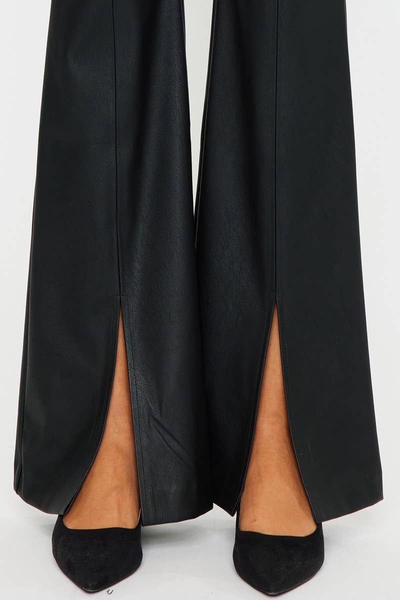 Nima VEGAN LEATHER BOOTCUT PANTS