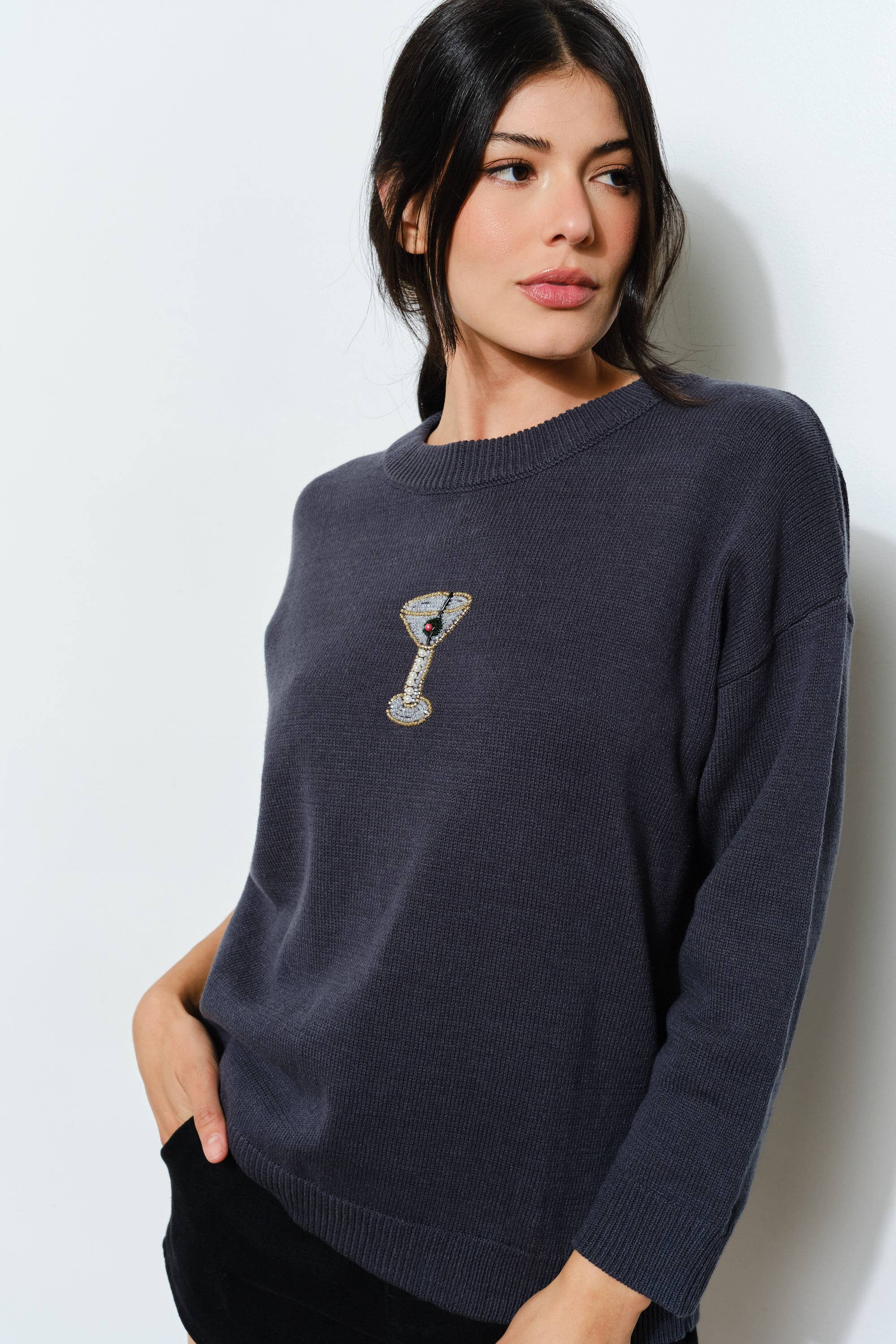 SORA MARTINI BEAD SWEATER
