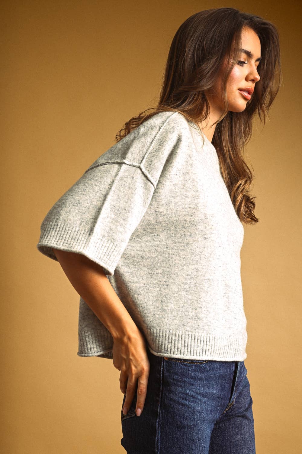 Ember SHORT SLEEVE KNIT CROP TOP