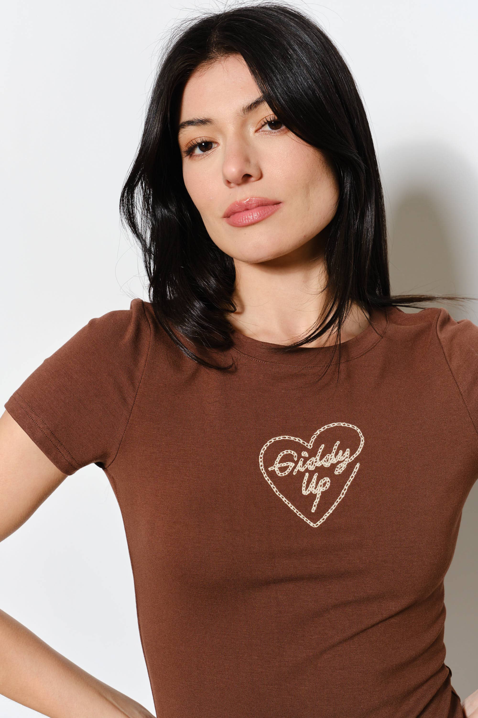 EMBROIDERED GIDDY UP TEE