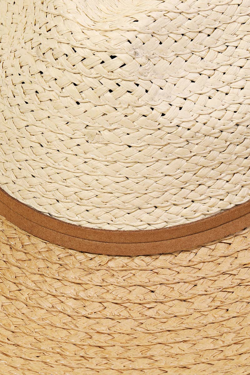 Two Tone Straw Braided Sun Hat