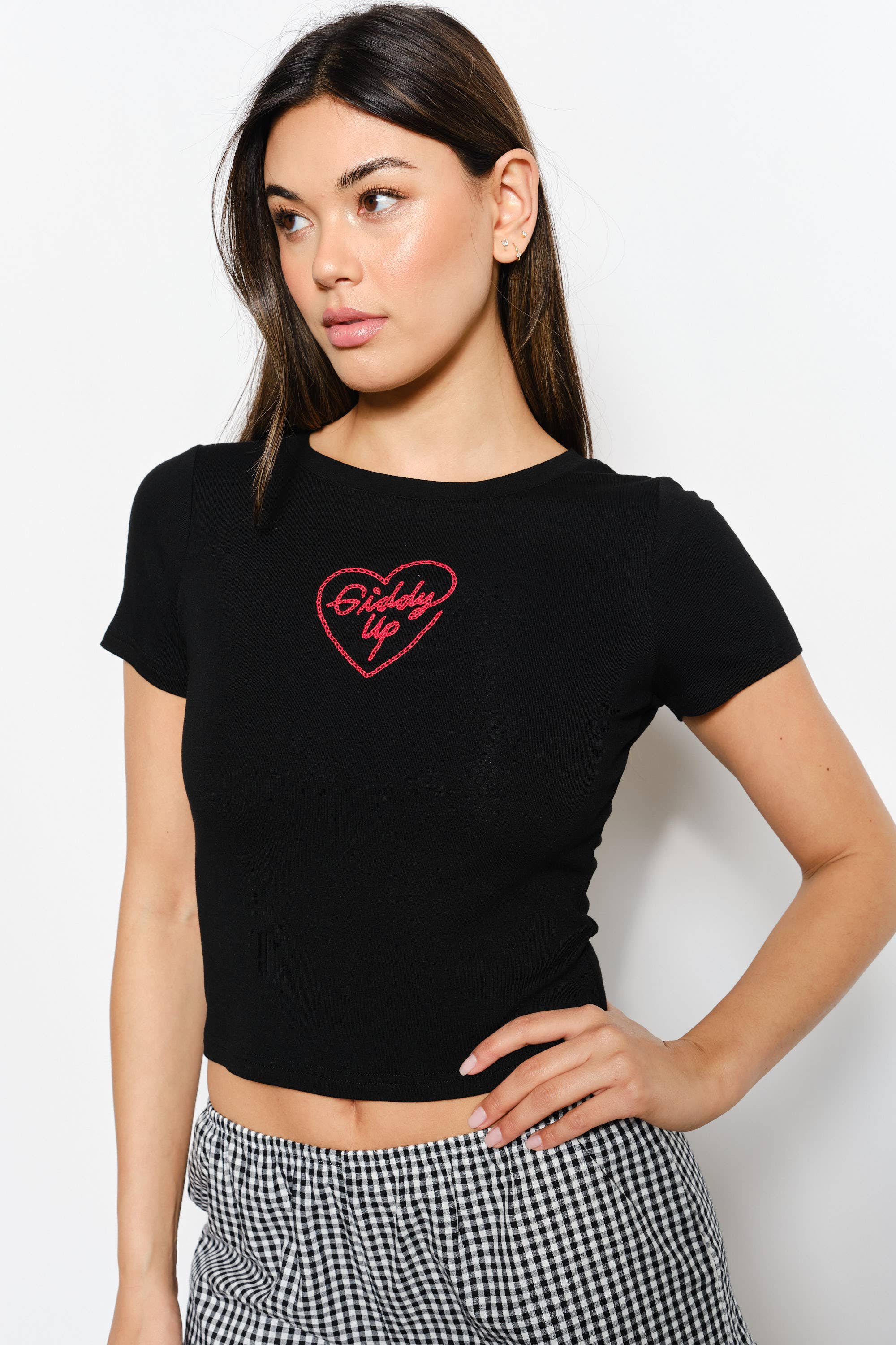 EMBROIDERED GIDDY UP TEE