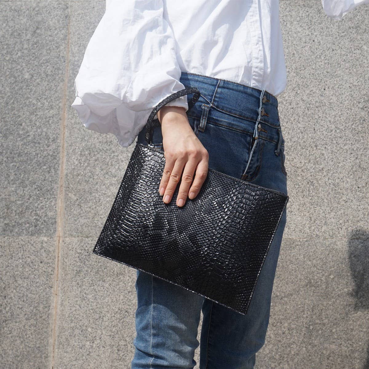 3D PYTHON PATTERNED LARGE CAPACITY HANDBAG