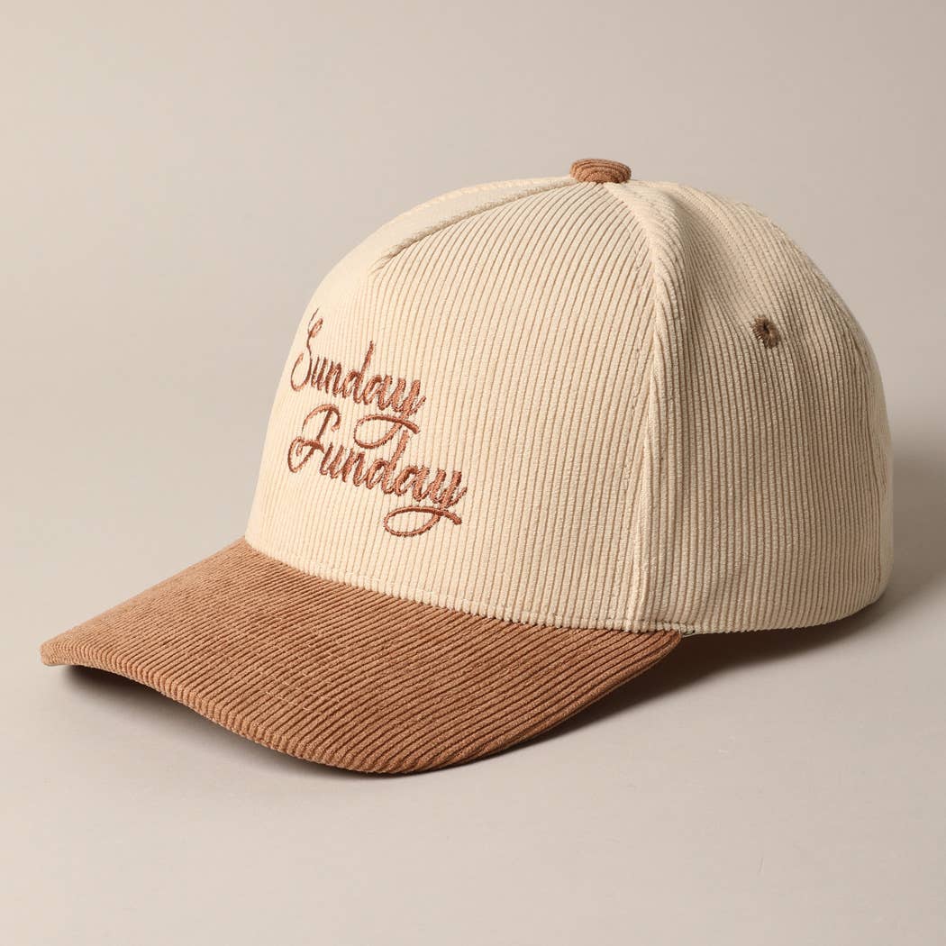 Sunday Funday Corduroy Trucker Baseball Cap