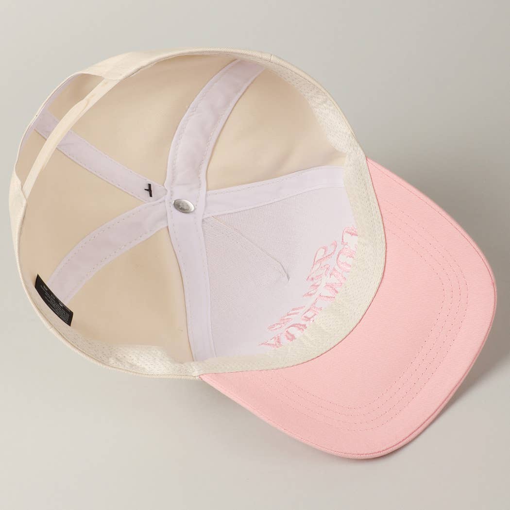 Kiss Me Cowboy Embroidery Two-Tone Cap
