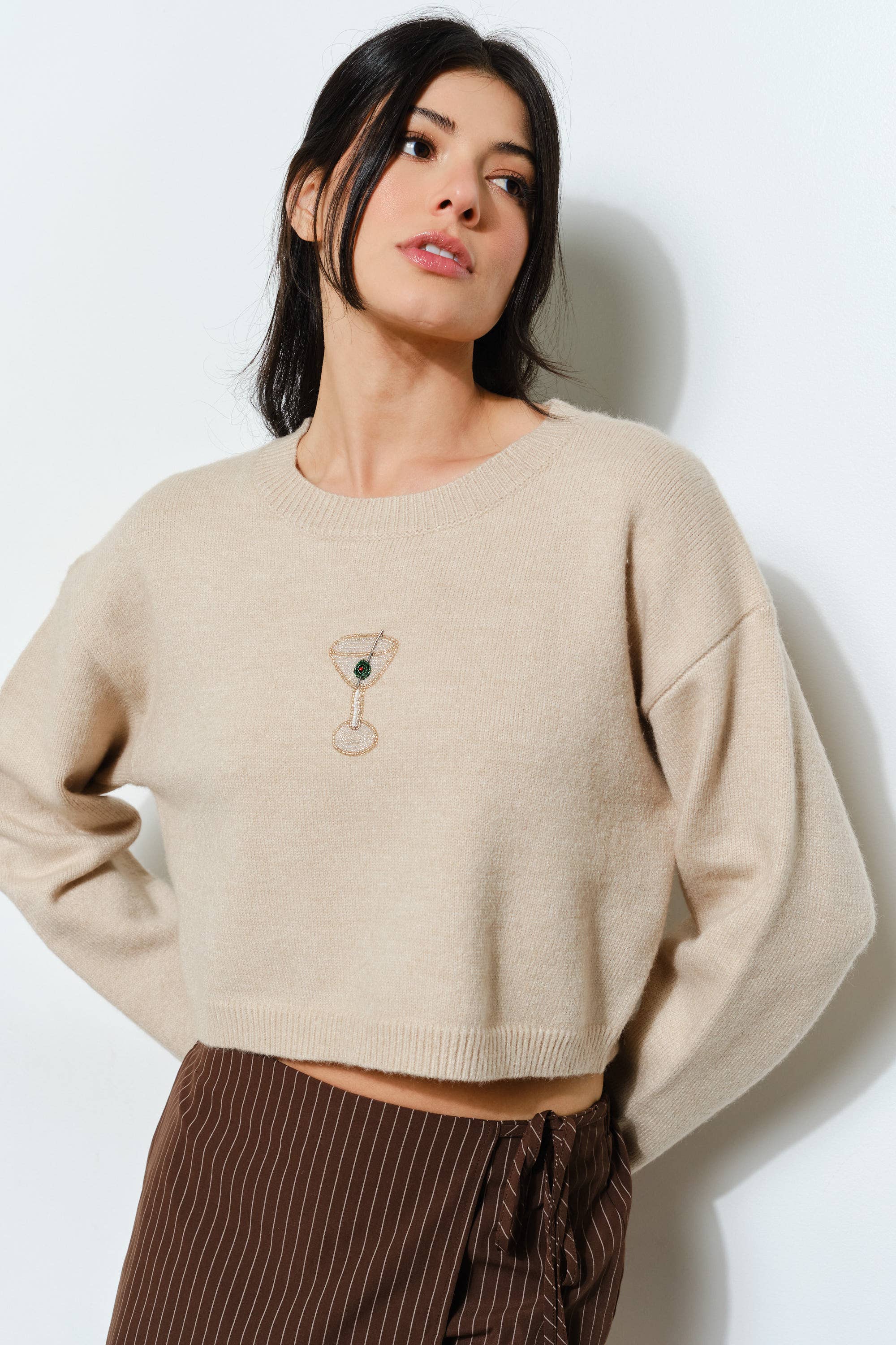 ADDISON MARTINI BEAD SWEATER
