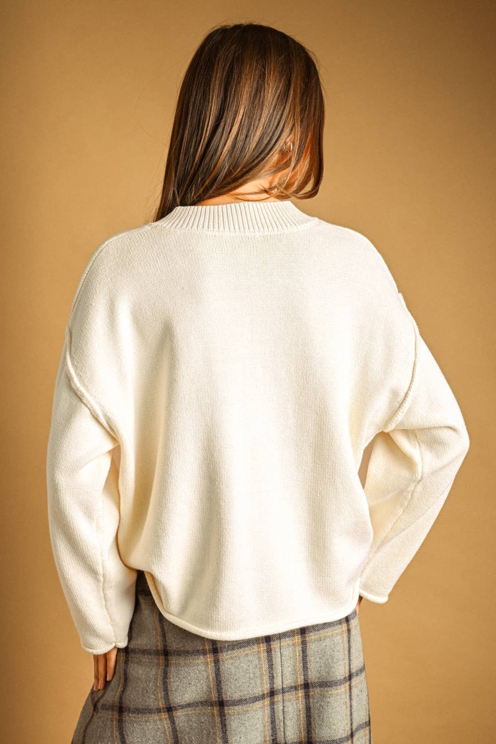 Meara V-NECK OVERSIZED LONG SLEEVE SWEATER TOP