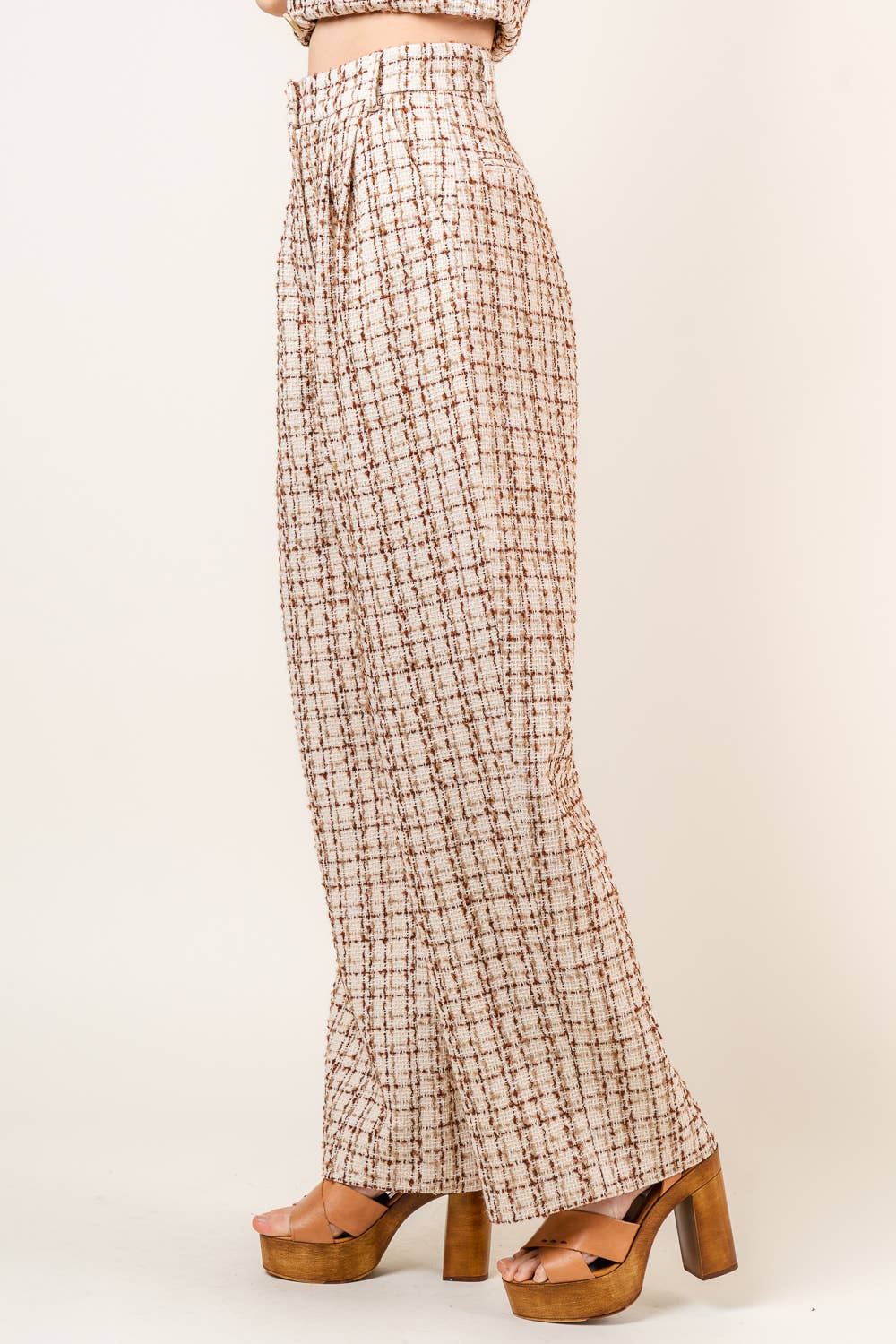 Becca BOUCLE WIDE LEG TROUSER