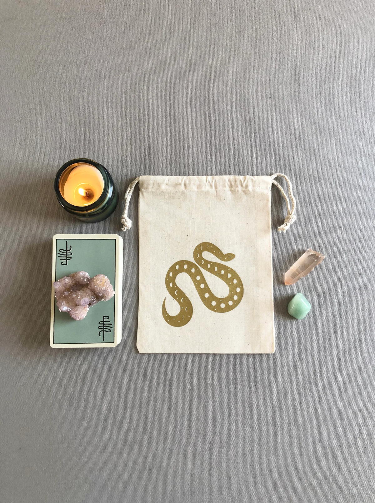 Cosmic Snake Drawstring Pouch for Tarot Cards and Crystals