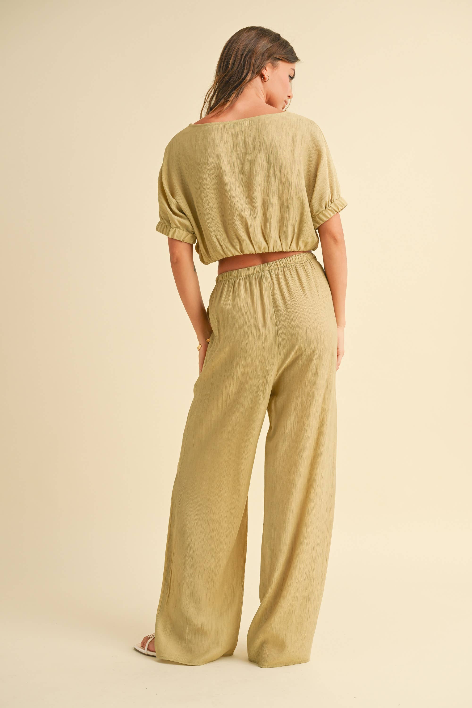 Poppy TEXTURED FABRIC LOOSE PANTS