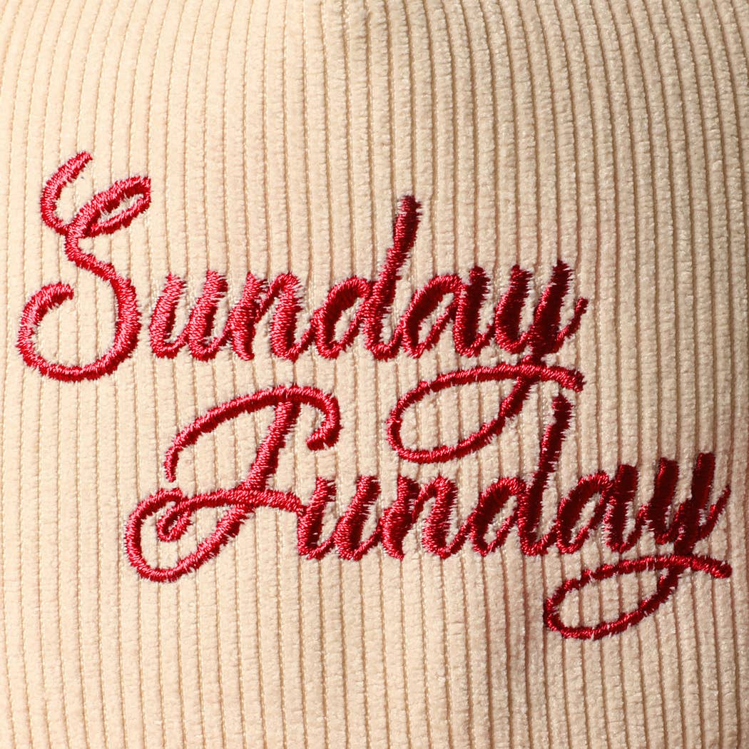 Sunday Funday Corduroy Trucker Baseball Cap