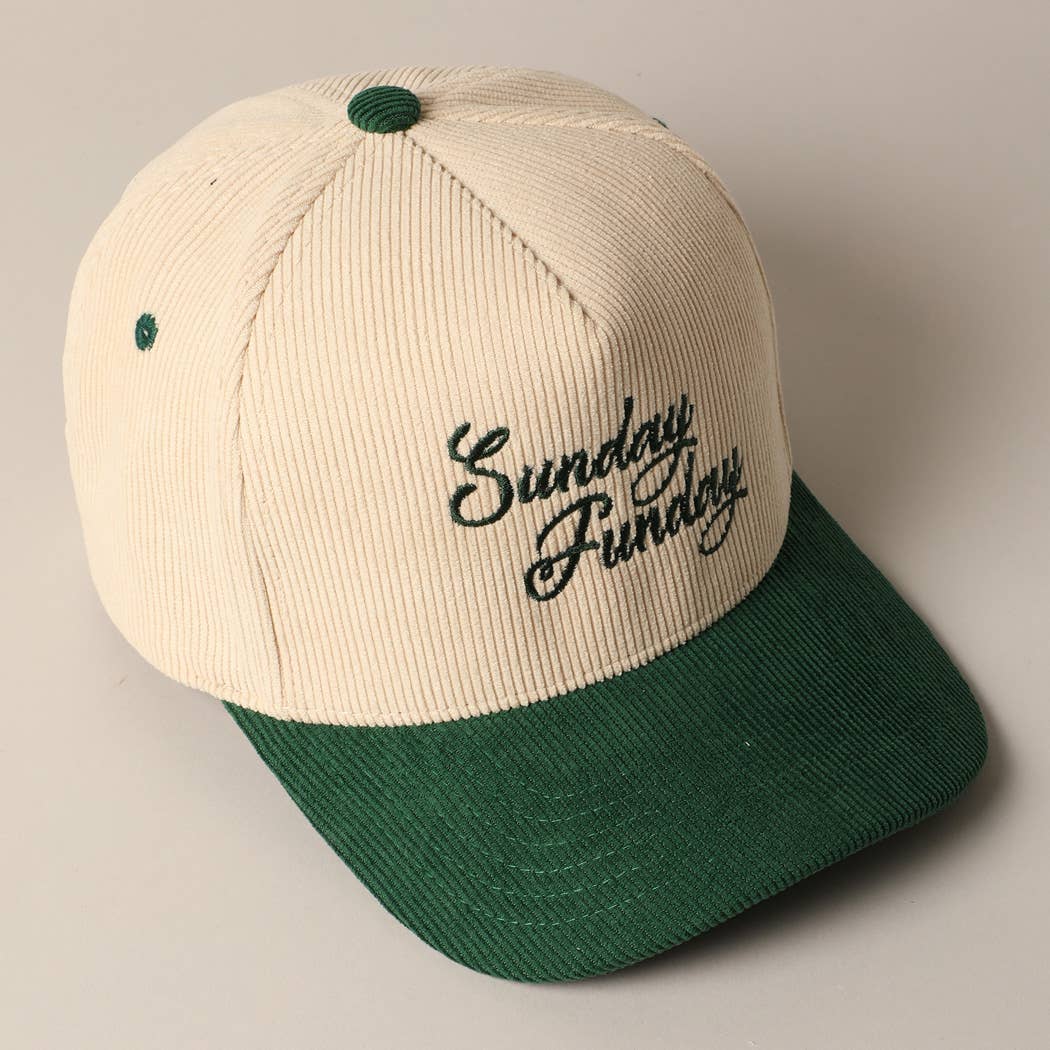Sunday Funday Corduroy Trucker Baseball Cap