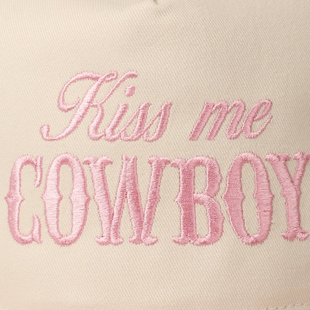 Kiss Me Cowboy Embroidery Two-Tone Cap