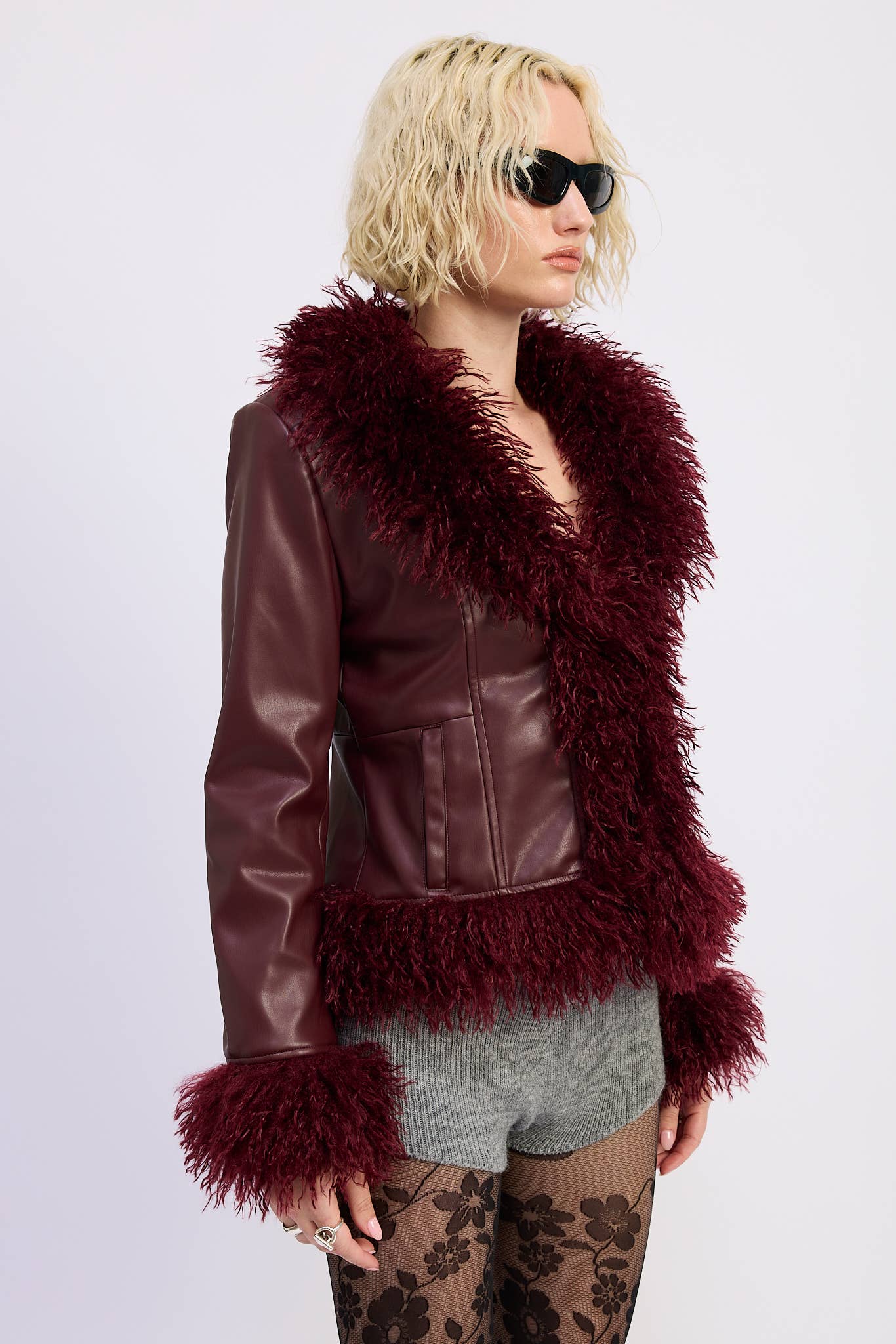 Nova FUR AND LEATHER MIX MEDIA JACKET