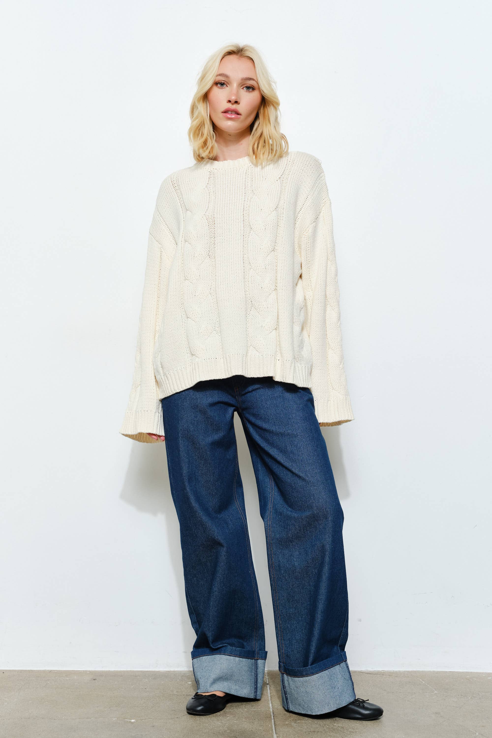 PRUDENCE CABLE KNIT SWEATER