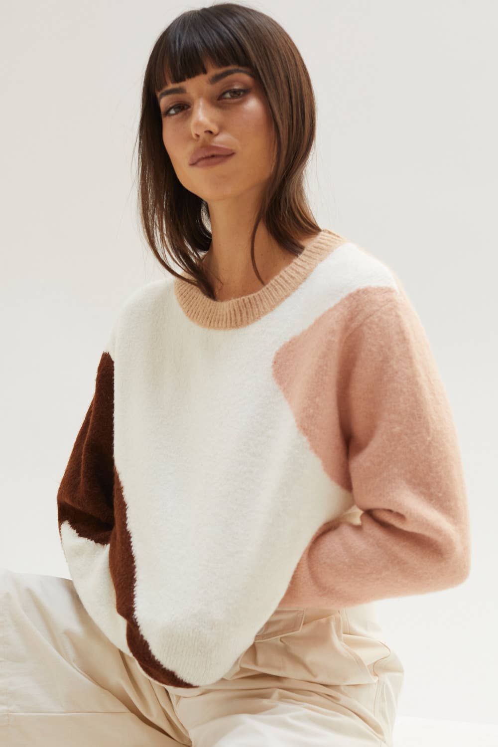 Cedar Color Block Sweater