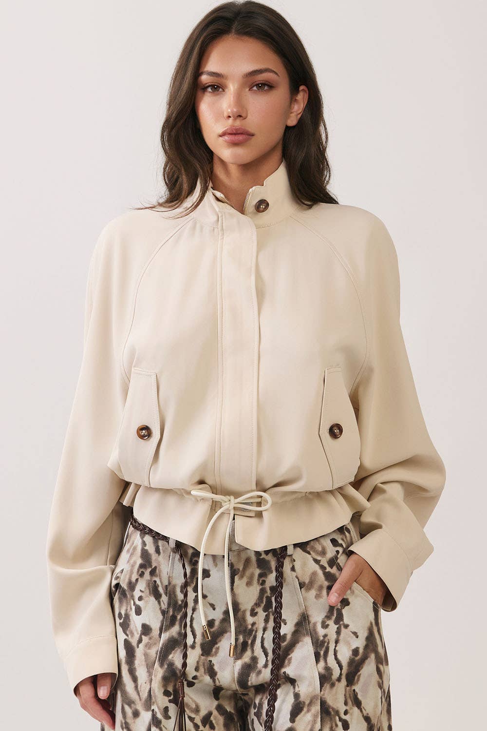 Mimi Drawstring Hem Utility Jacket
