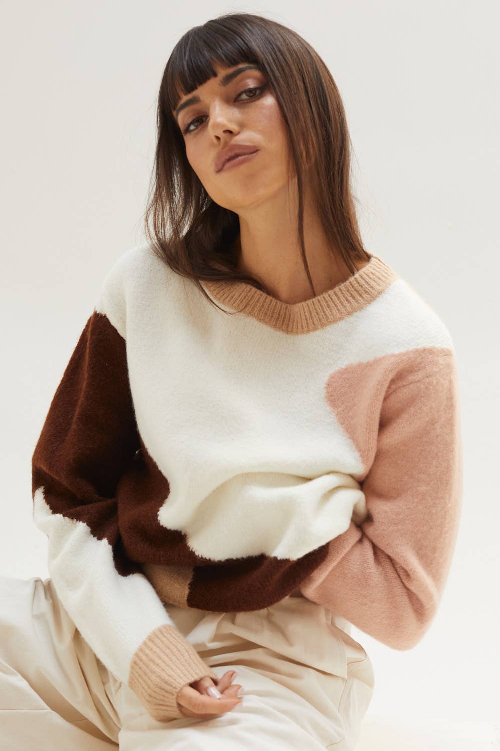 Cedar Color Block Sweater