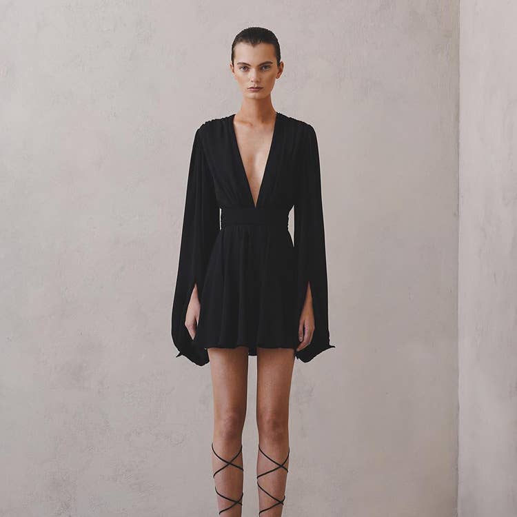 Allira V-Neckl Long Sleeves Mini Dress