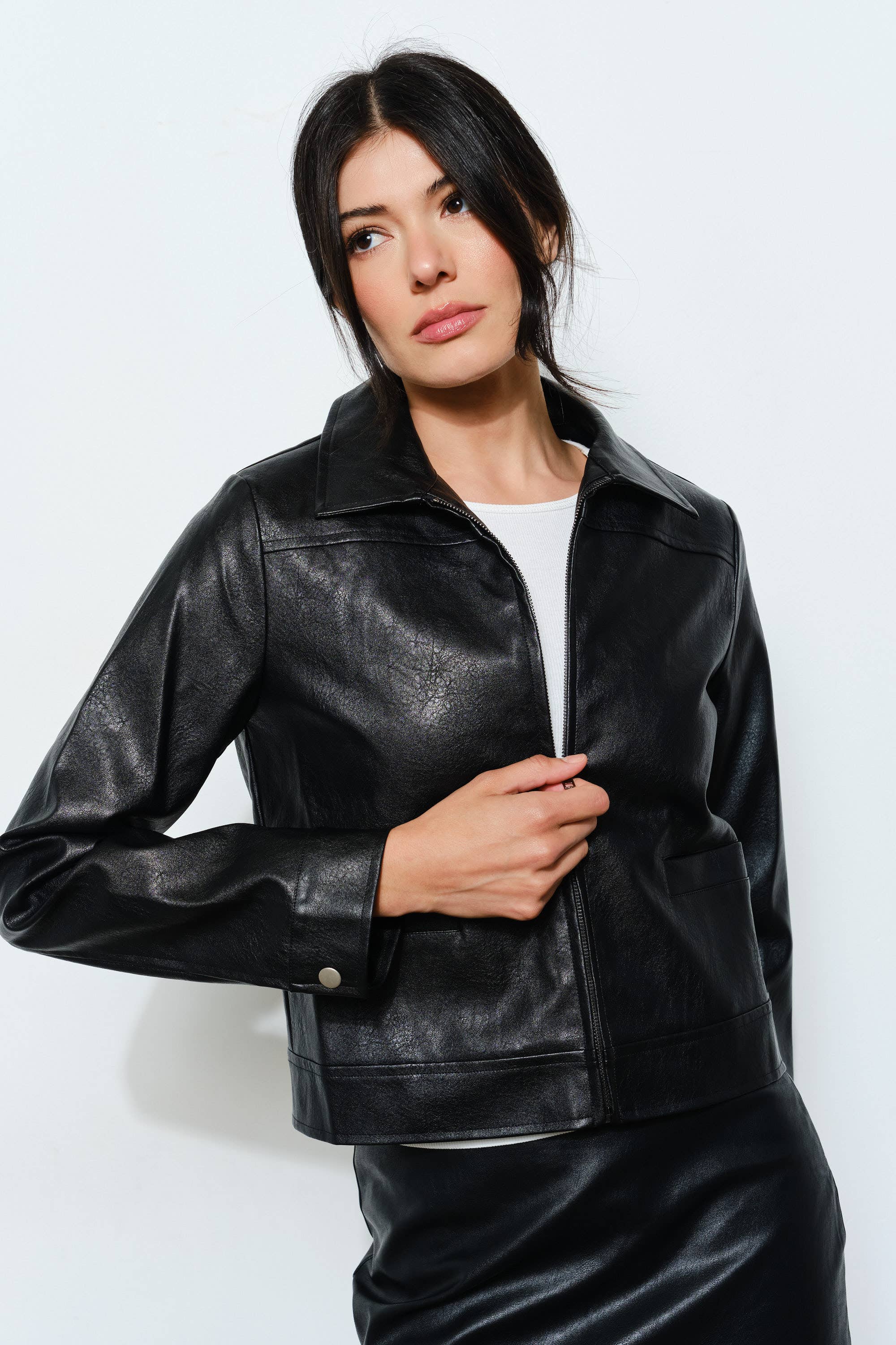NINA VEGAN LEATHER JACKET