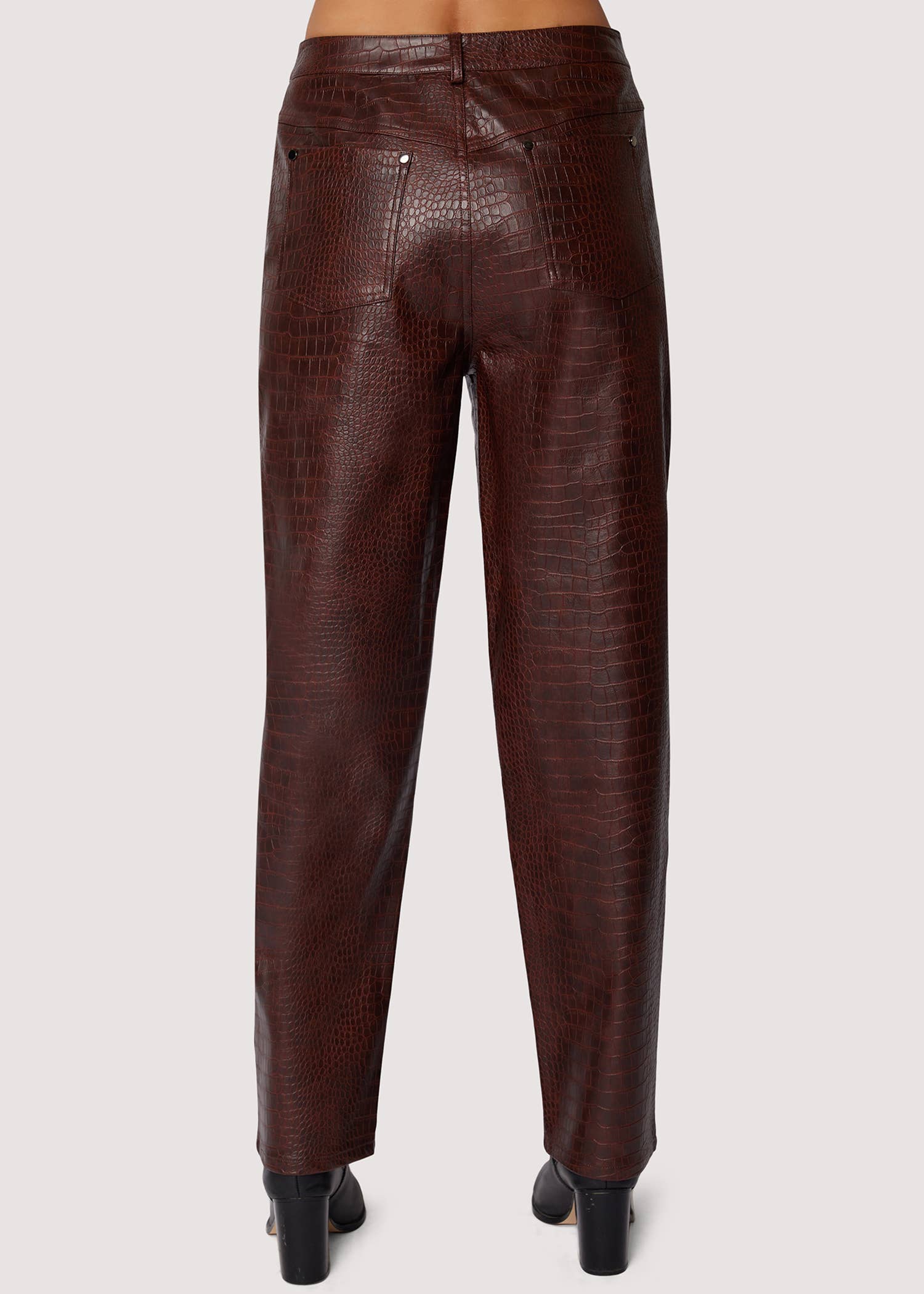 Idalia Animal Print Faux Leather Tapered Pants