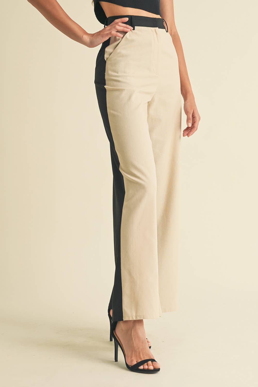 Valentina Linen Color Block Trouser