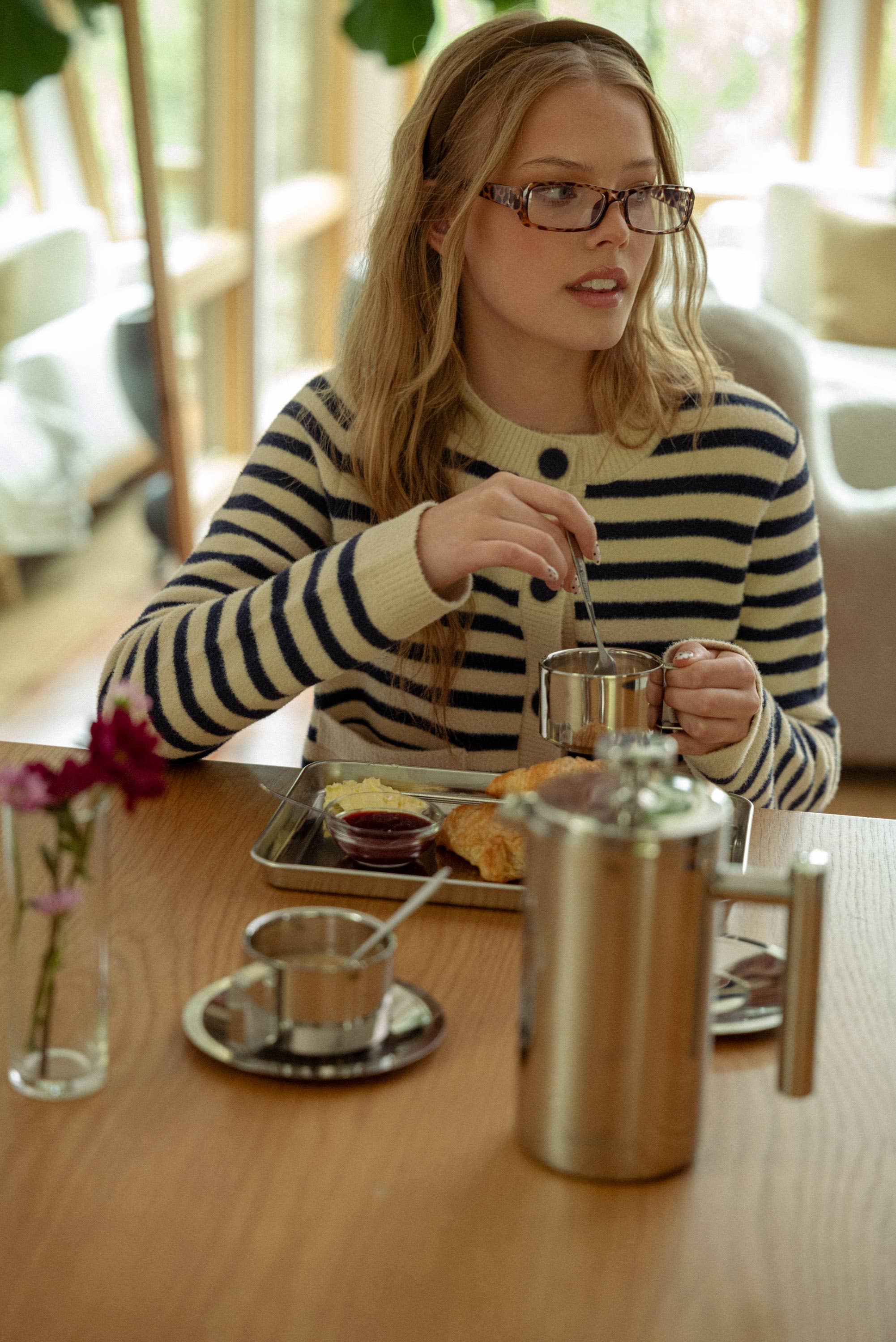 Bennett BUTTON DOWN STRIPED CARDIGAN