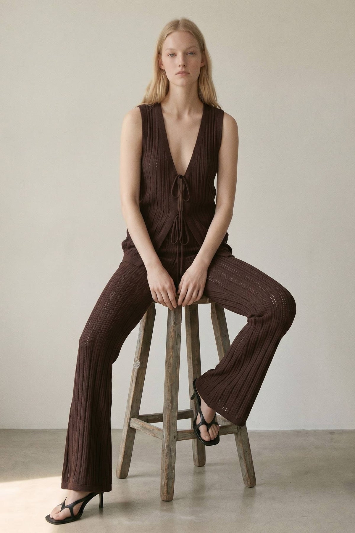 Elliana Tie Front Knit Vest Top