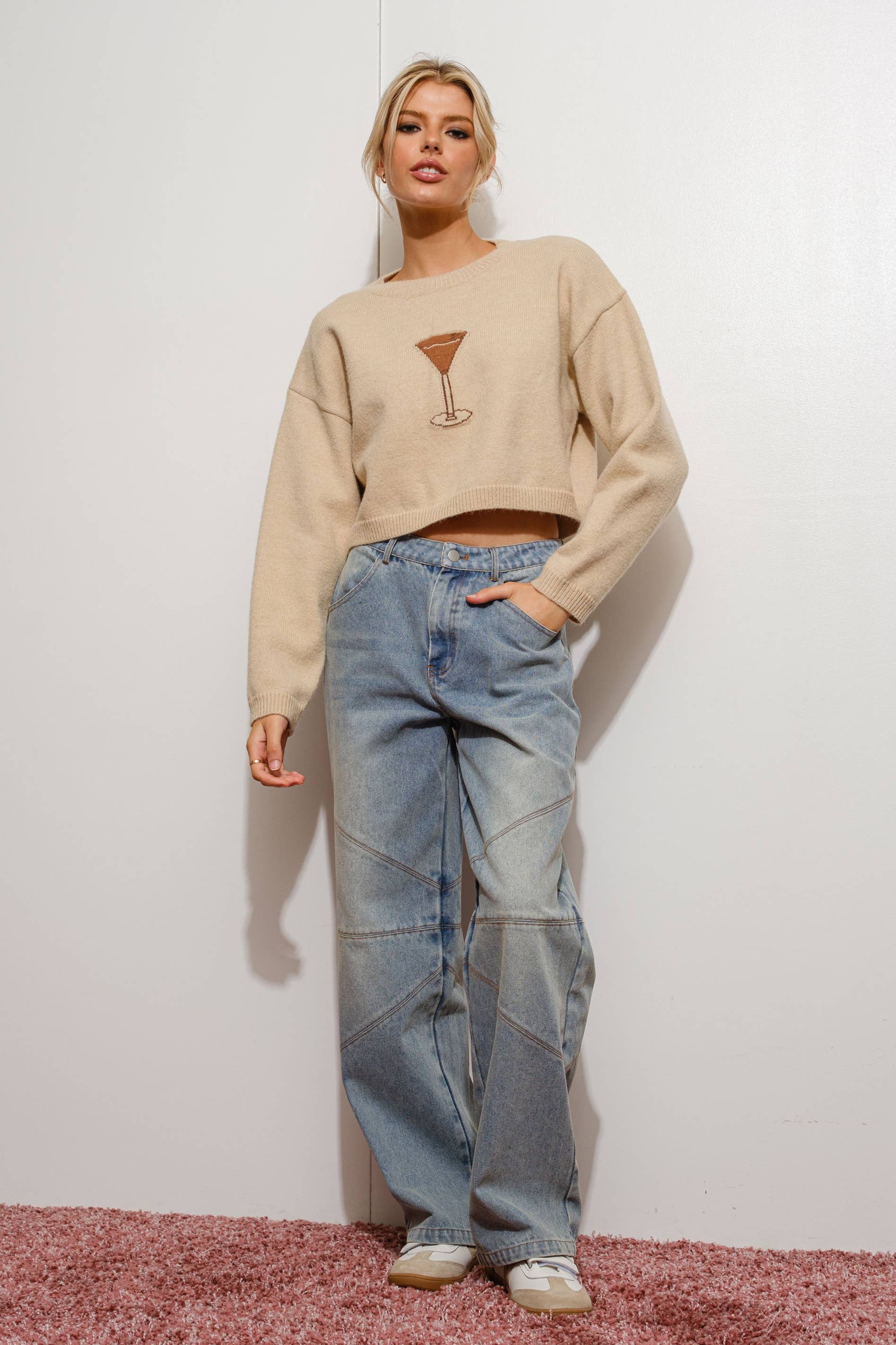 EVERLY ESPRESSO MARTINI SWEATER - Flirty, Fun