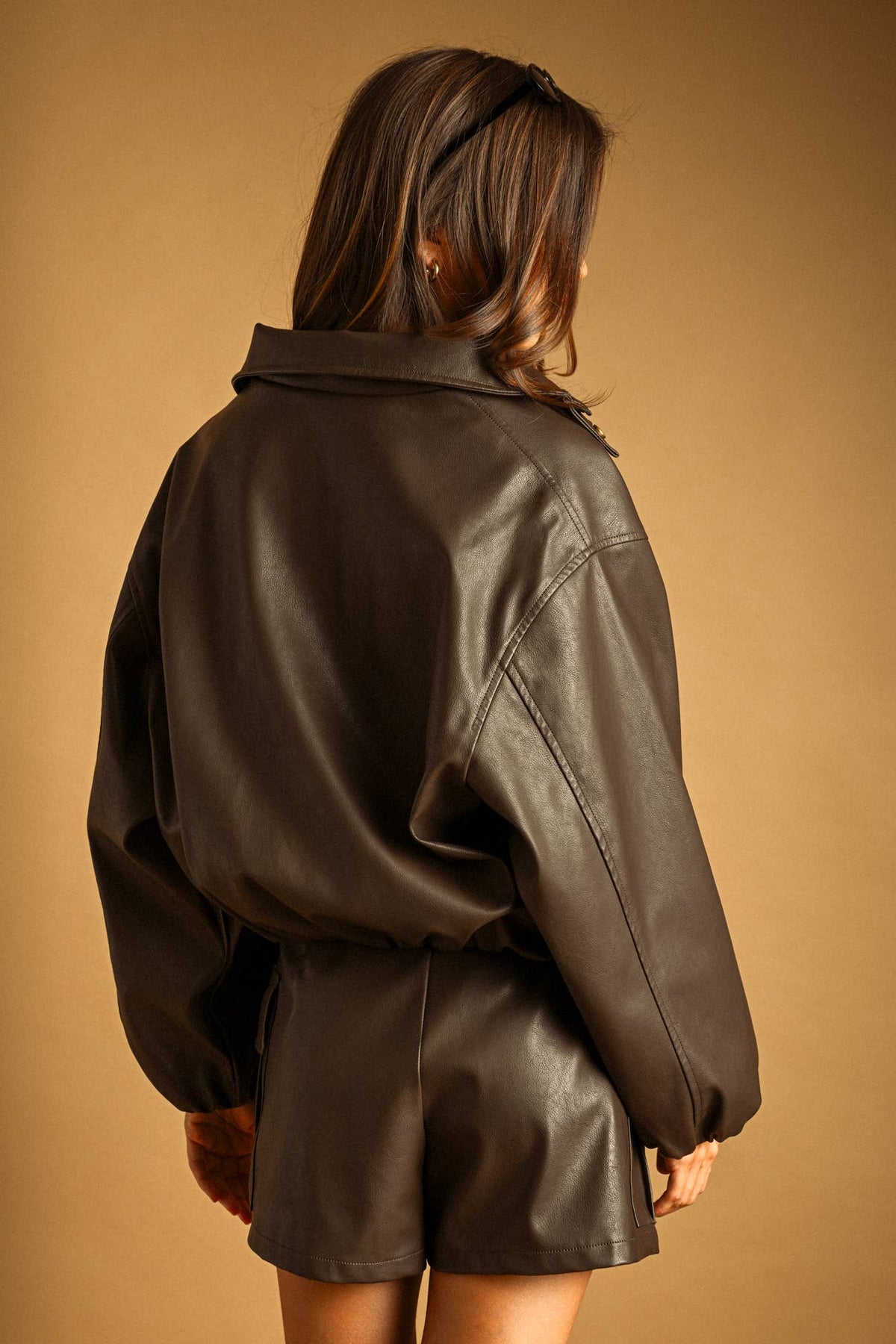 Becca FAUX LEATHER BALLON JACKET