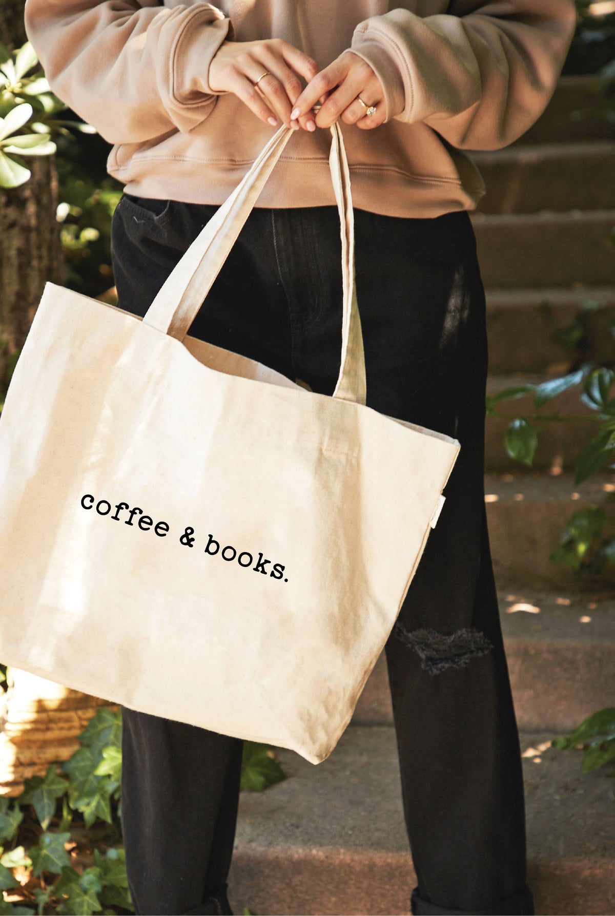 COFFEE AND BOOKS  Canvas Tote Bag