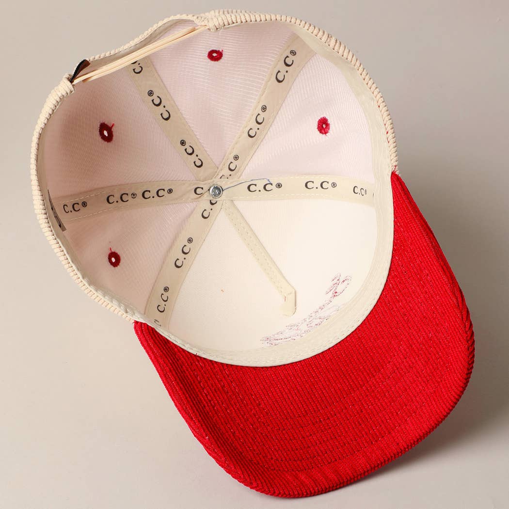 Sunday Funday Corduroy Trucker Baseball Cap