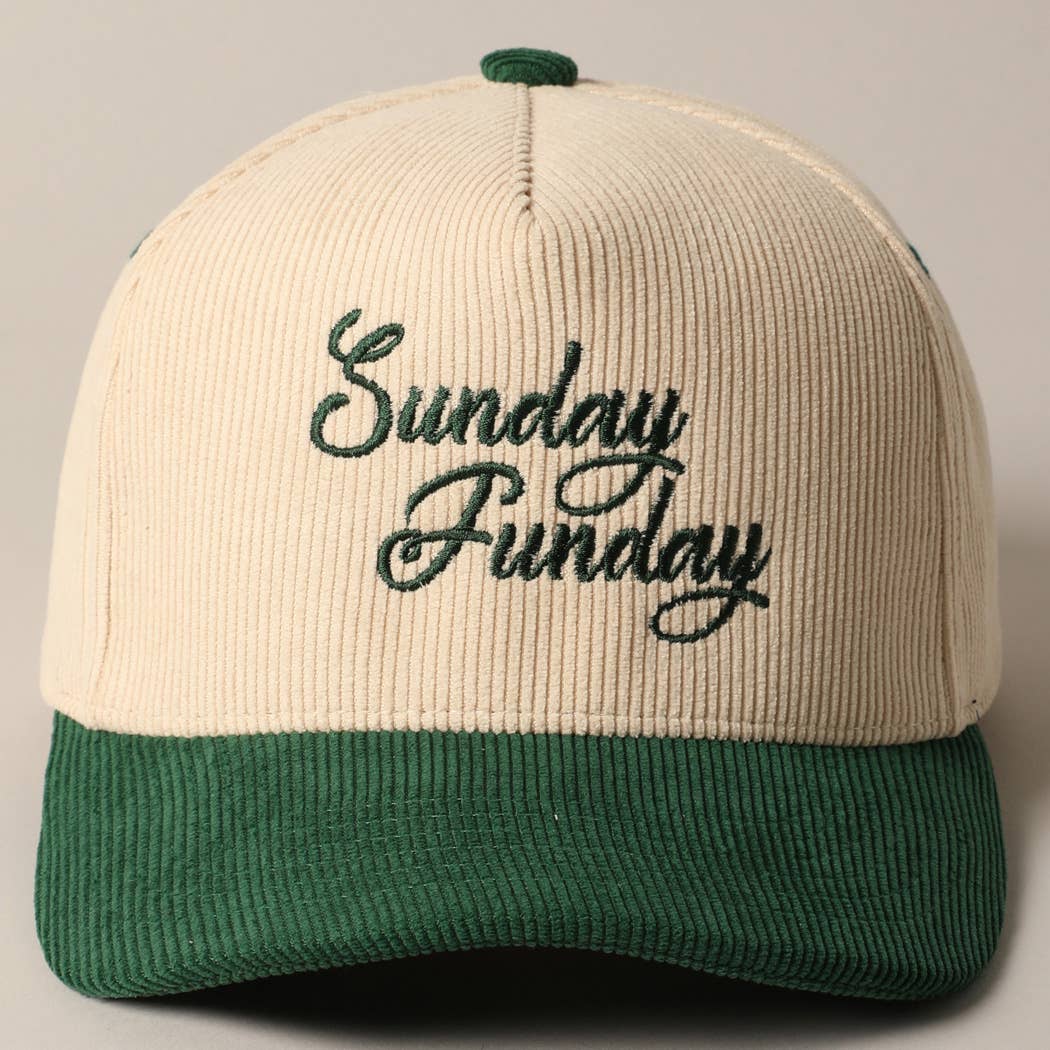 Sunday Funday Corduroy Trucker Baseball Cap