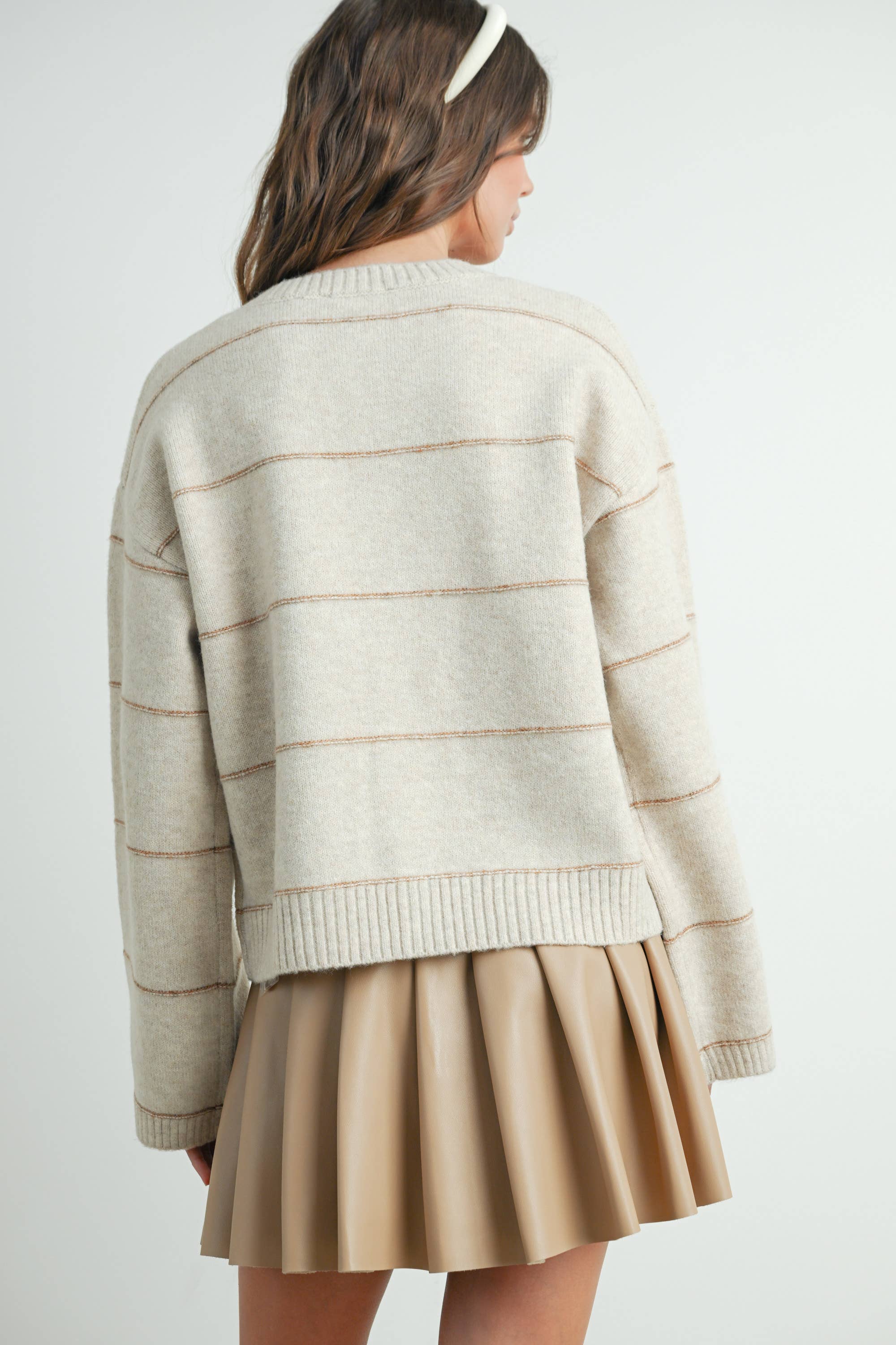 Penelope Button Front Striped Cardigan