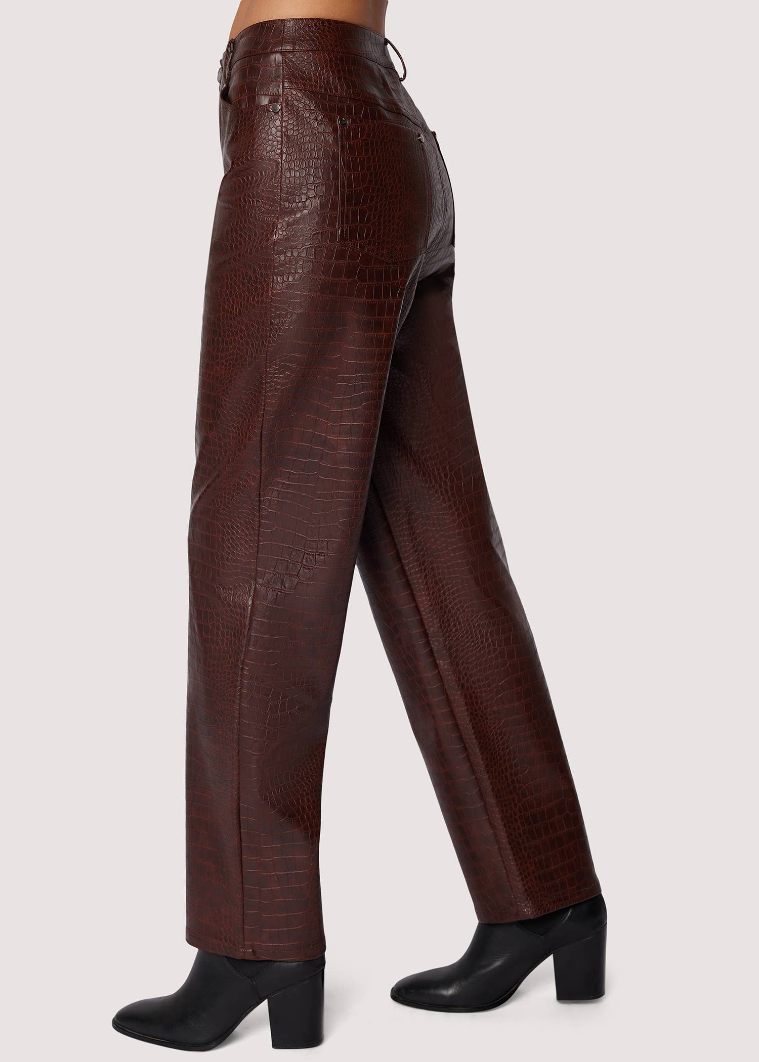 Idalia Animal Print Faux Leather Tapered Pants
