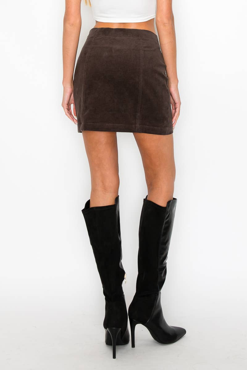 Corduroy mini skirt