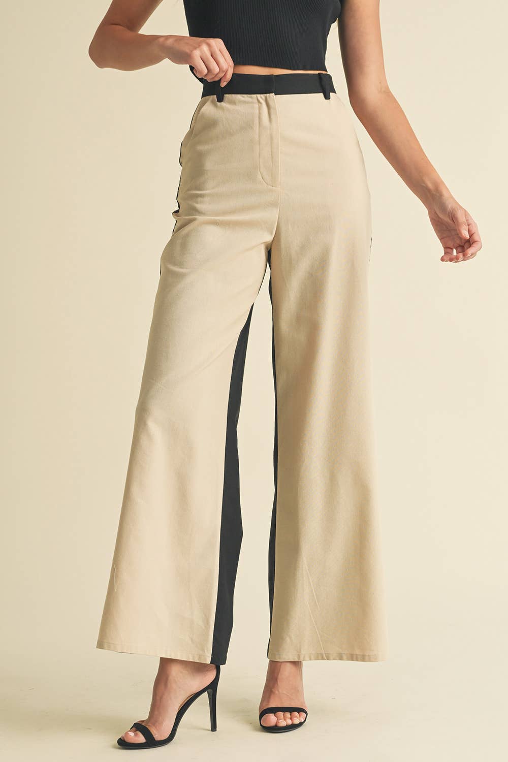 Valentina Linen Color Block Trouser