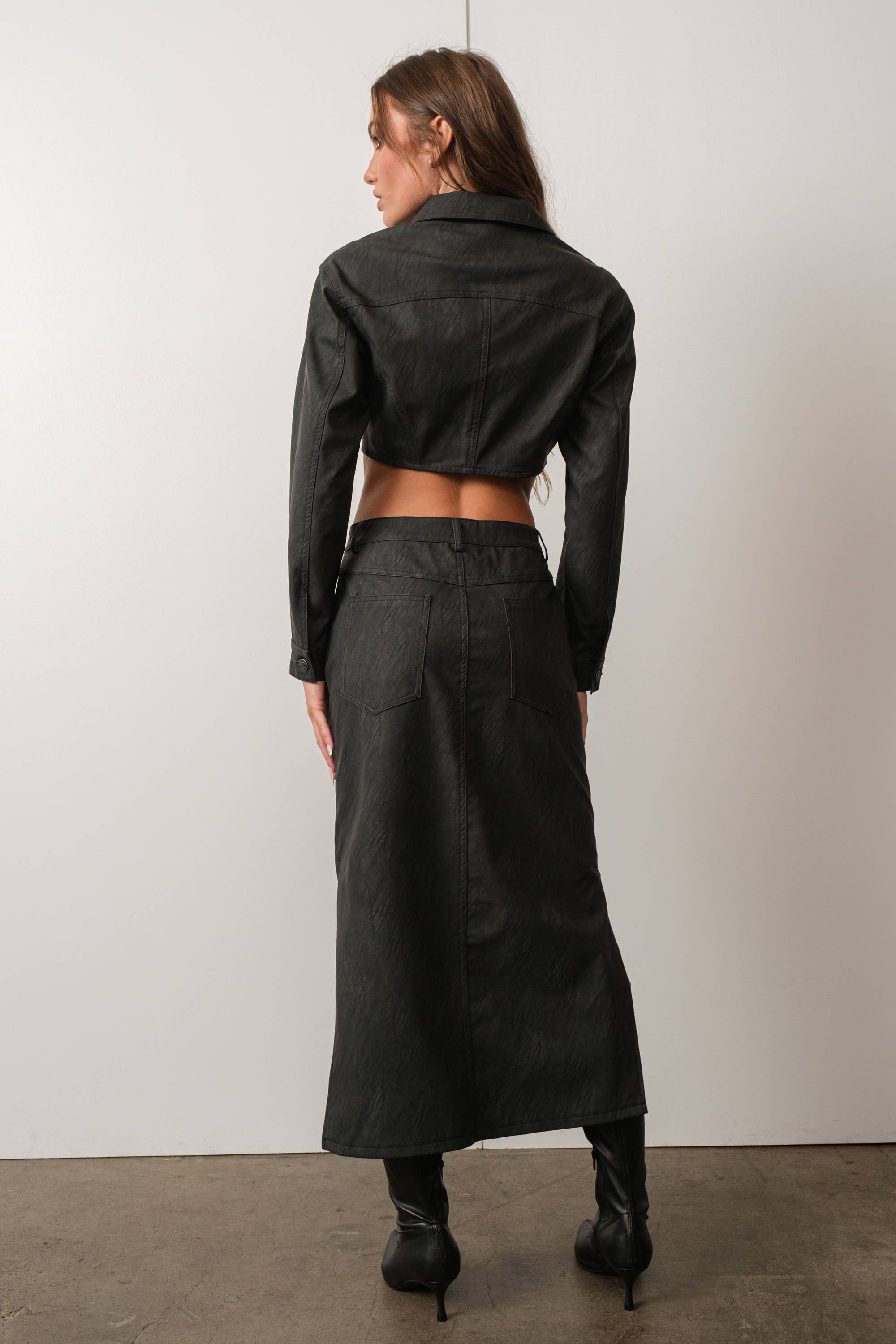 Curved Hem Vegan Leather Jacket – Flirty, Edgy, and Boutique