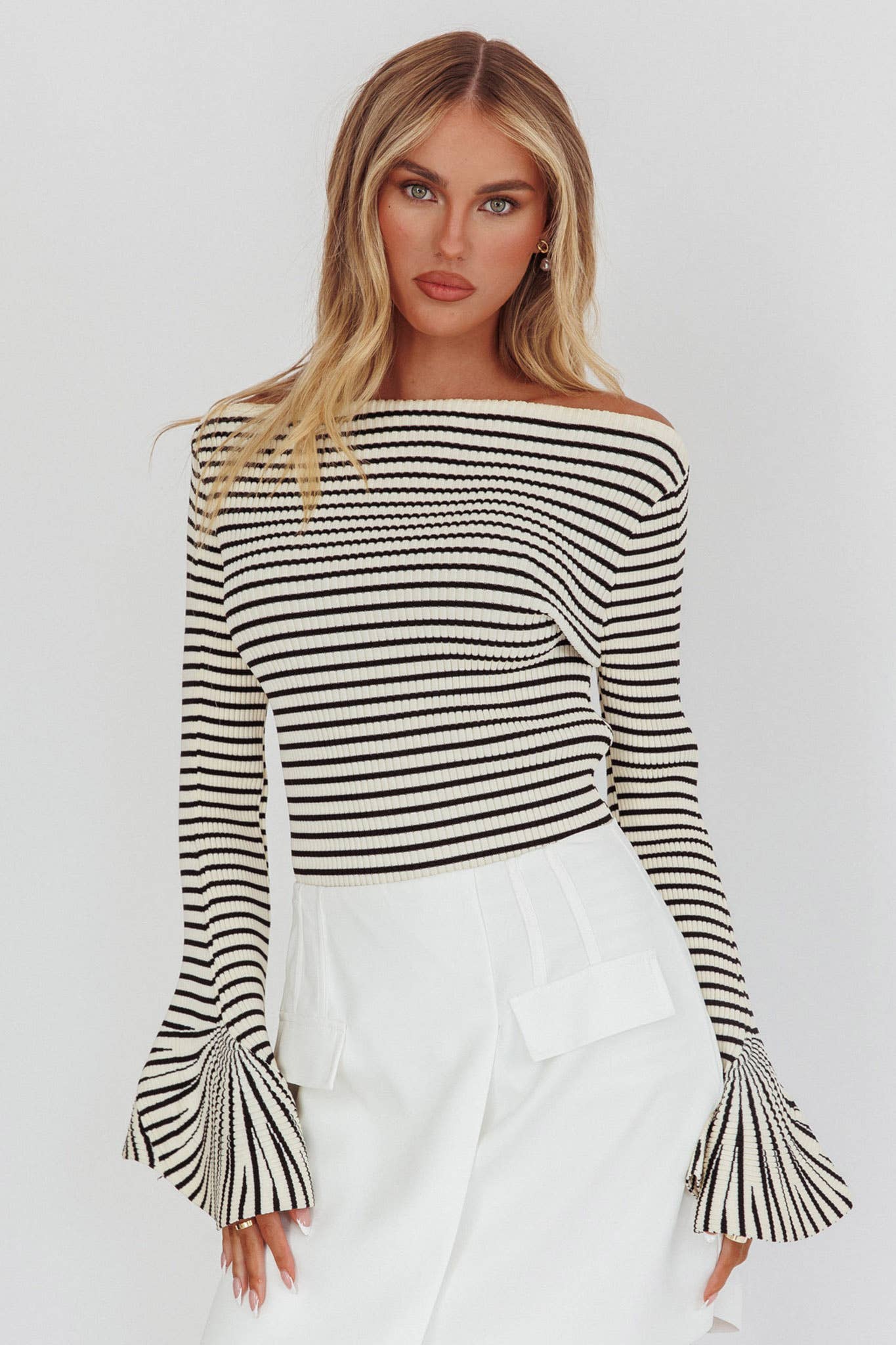 Betty LONG SLEEVE STRIPED TOP