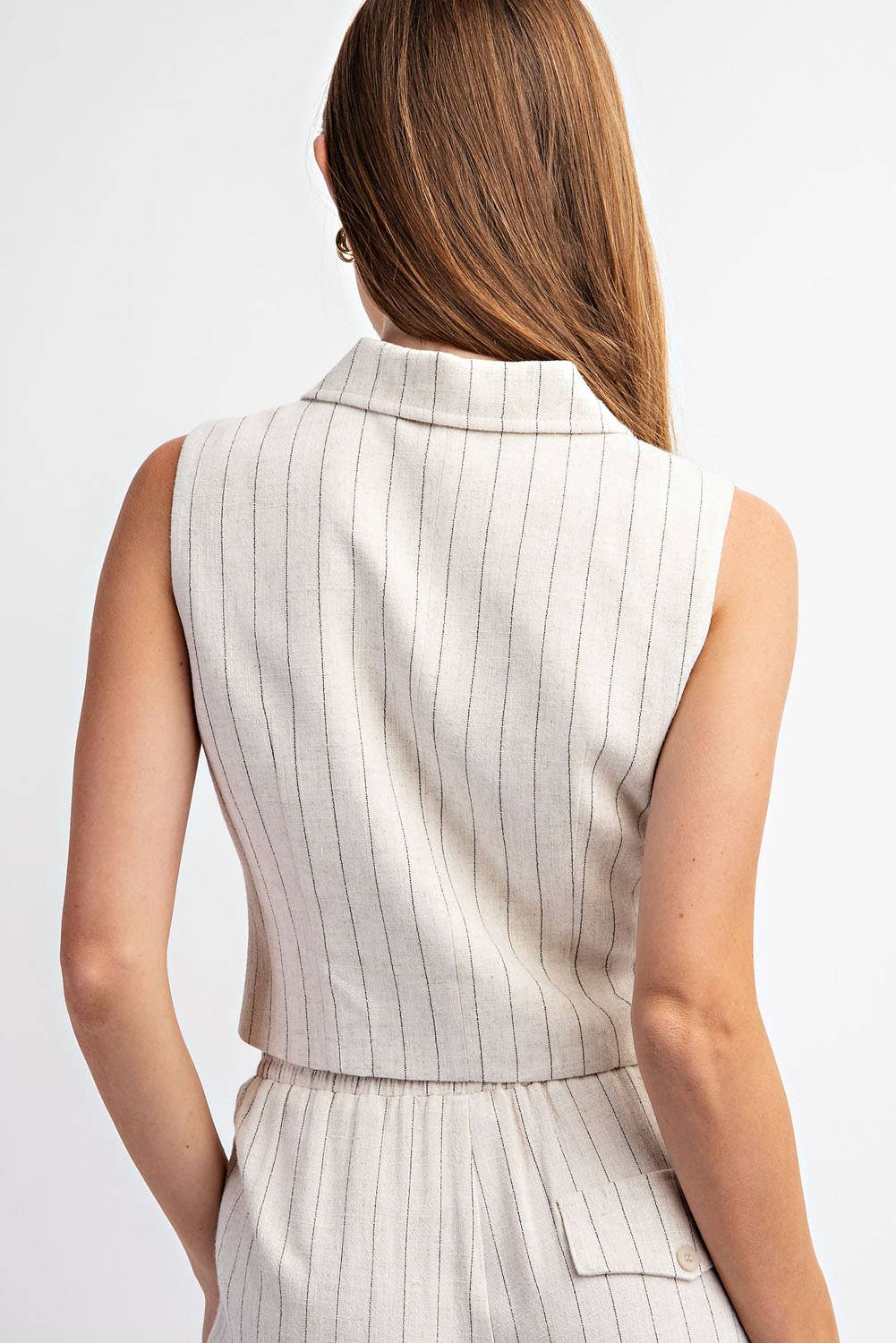 Kennedy BLENDED LINEN STRIPE VEST