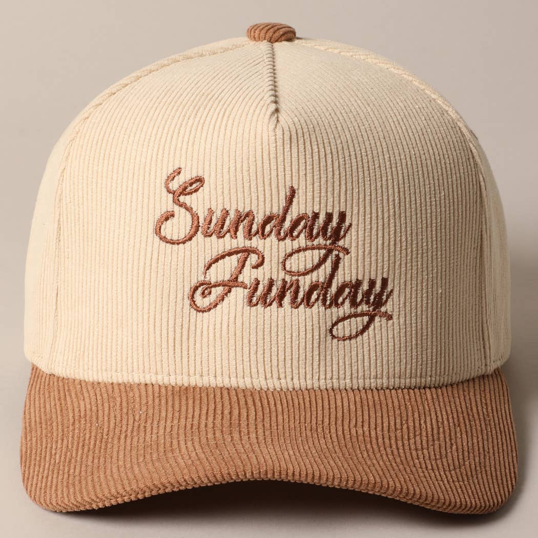 Sunday Funday Corduroy Trucker Baseball Cap