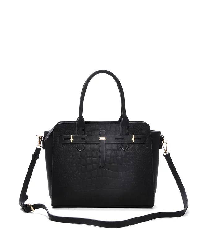 Classic Croc-Embossed Top Handle Satchel - HSC19152
