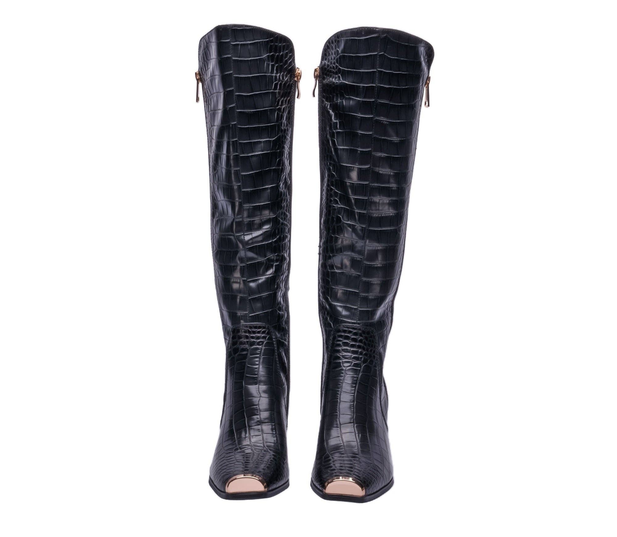 Ninety Union LONDON Tall Croco-Printed High Heel Boot